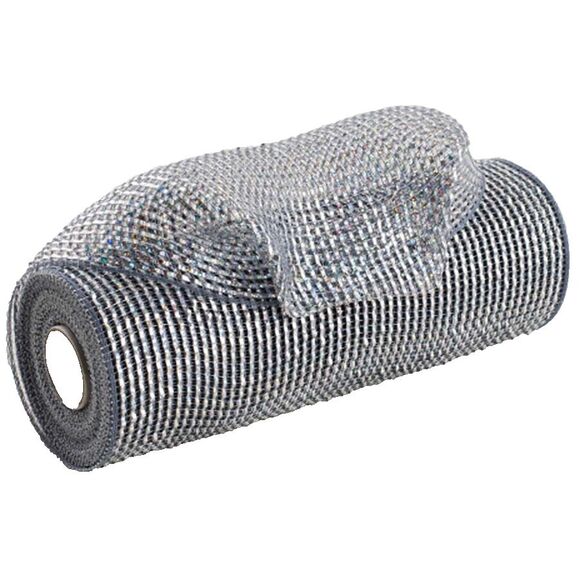 Deluxe Wide Platinum Silver Foil Mesh Ribbon Size 10 inch x 30 Feet , 1 Roll - Picture 5 of 6